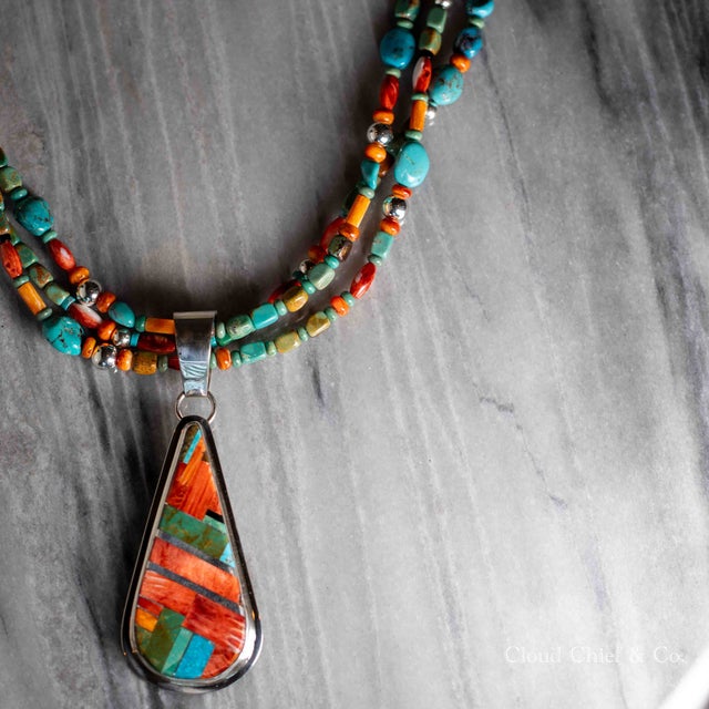 Important Santo Domingo 'Dan Coriz Mother' Royston Turquoise Pendant