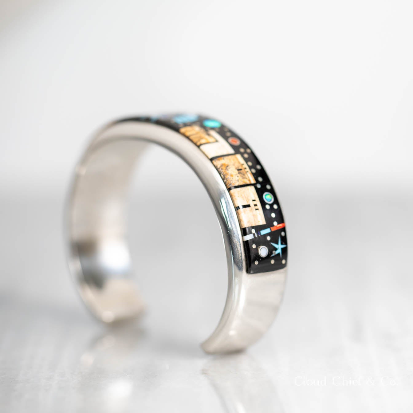 Clayton Tom Navajo Night Sky Kachina Multi-Color Stones Inlaid