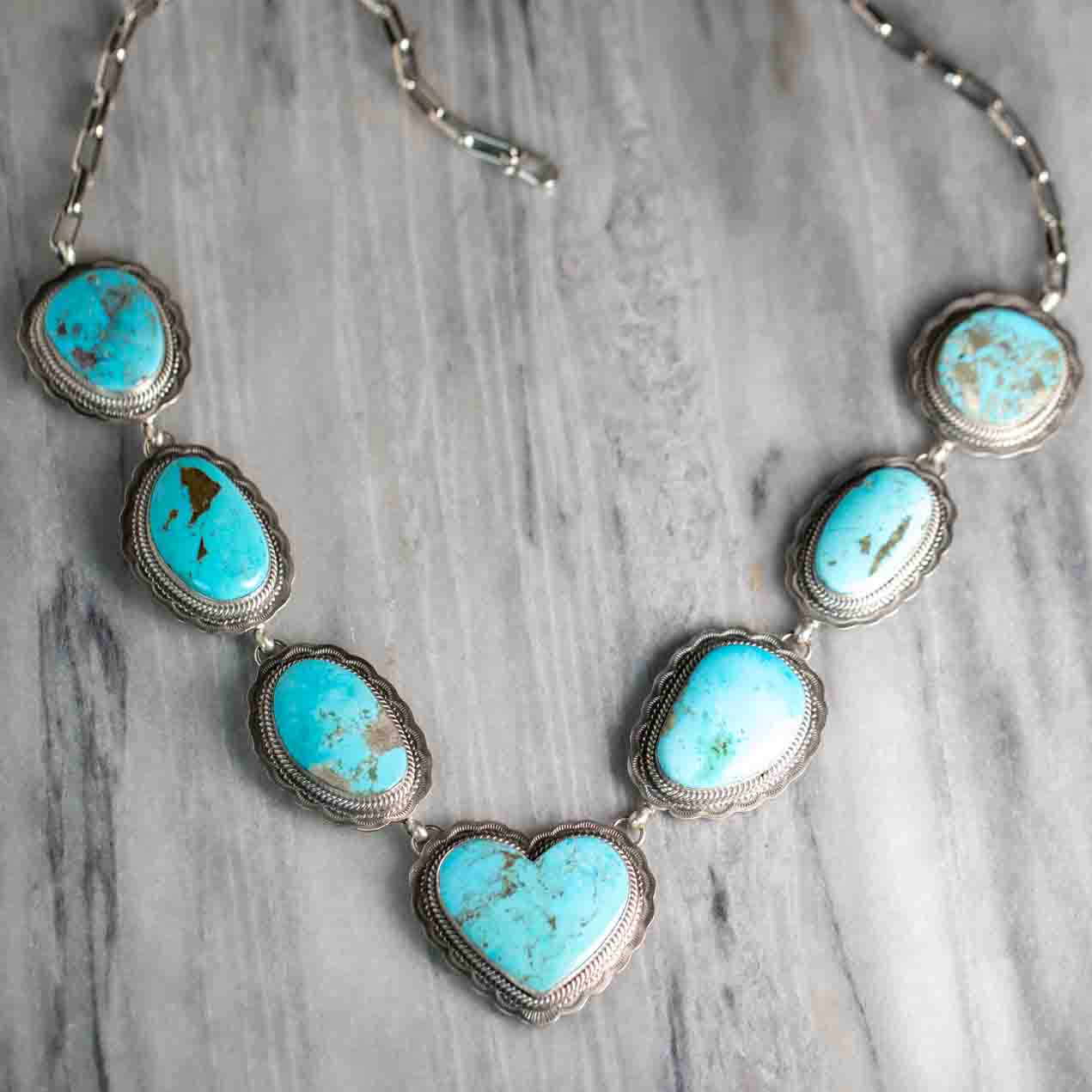 Gilbert Platero Navajo Sterling Silver Large Kingman Turquoise