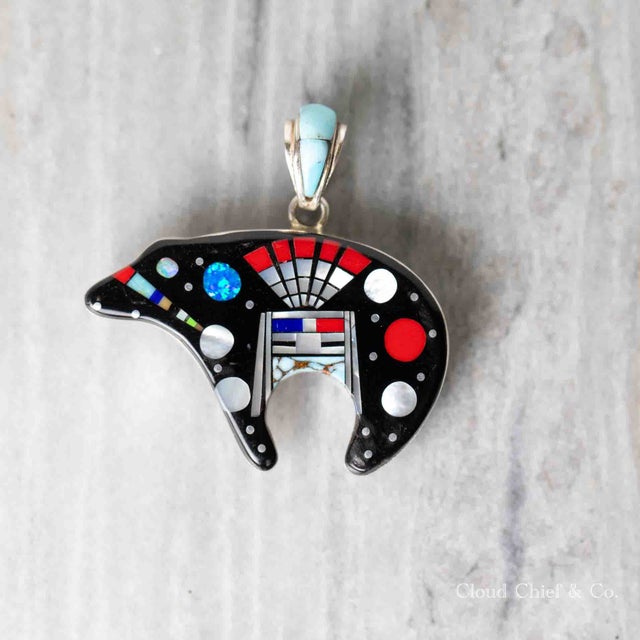 Native American Handcrafted Sterling Silver Turquoise Pendants