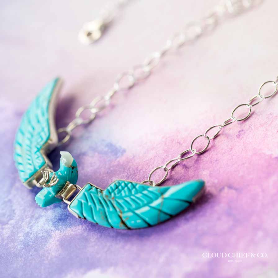 Ben Livingston Turquoise Eagle Necklace Navajo Ben Livingston