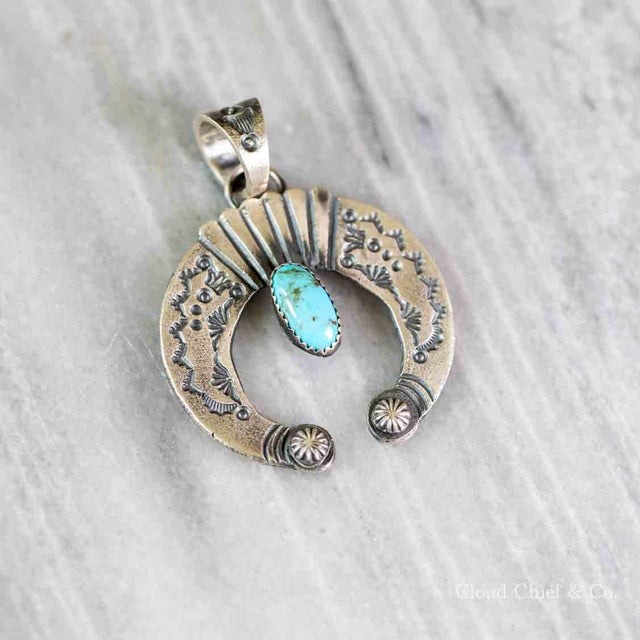 Native American Dan Coriz Santo Domingo Royston Turquoise Sterling Silver Necklace
