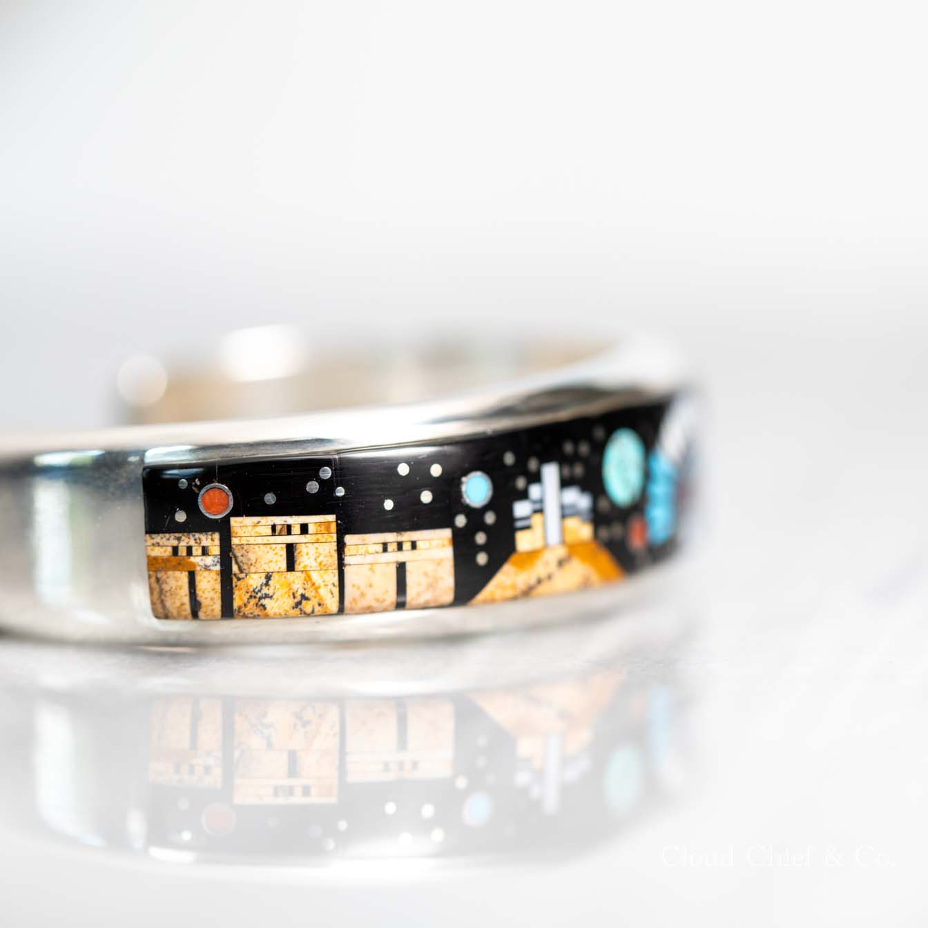 Clayton Tom Navajo Night Sky Kachina Multi-Color Stones Inlaid 