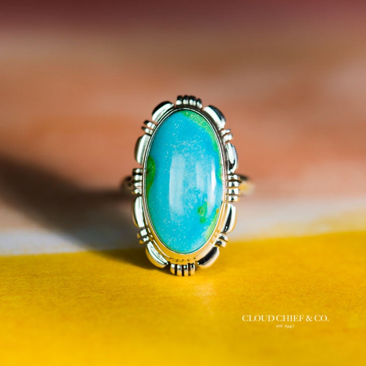 Real turquoise stone on sale ring