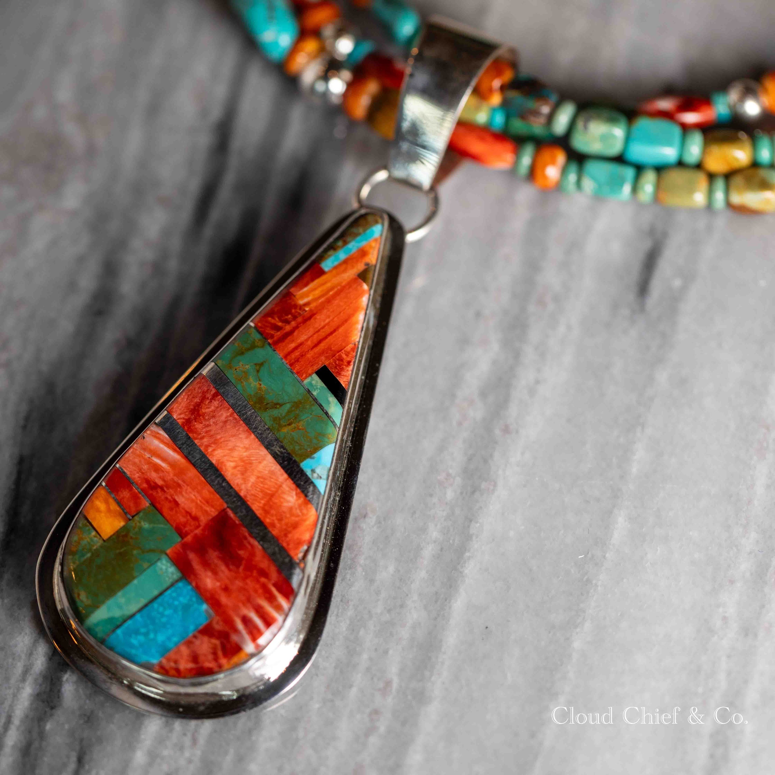 Important Santo Domingo Dan Coriz Sterling Silver Native American Necklace Important Santo Domingo Dan Coriz Sterling Silver Native American Necklace