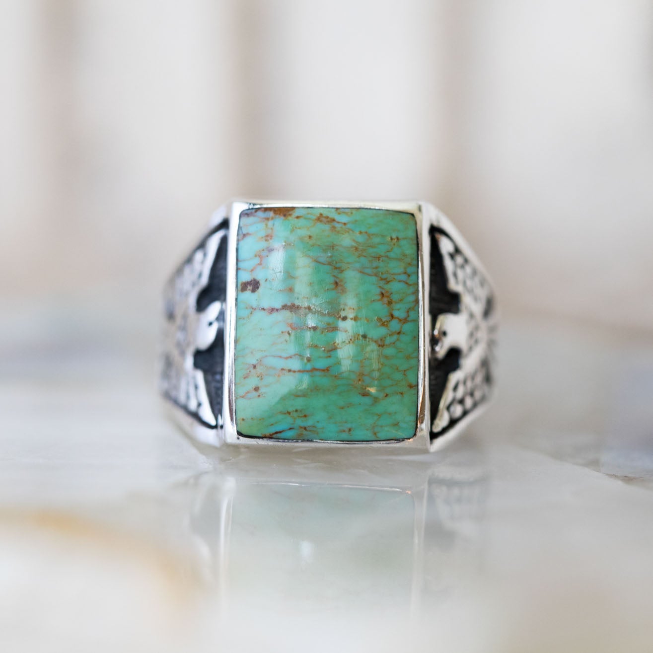 Native American Handcrafted Sterling Silver Turquoise Rings