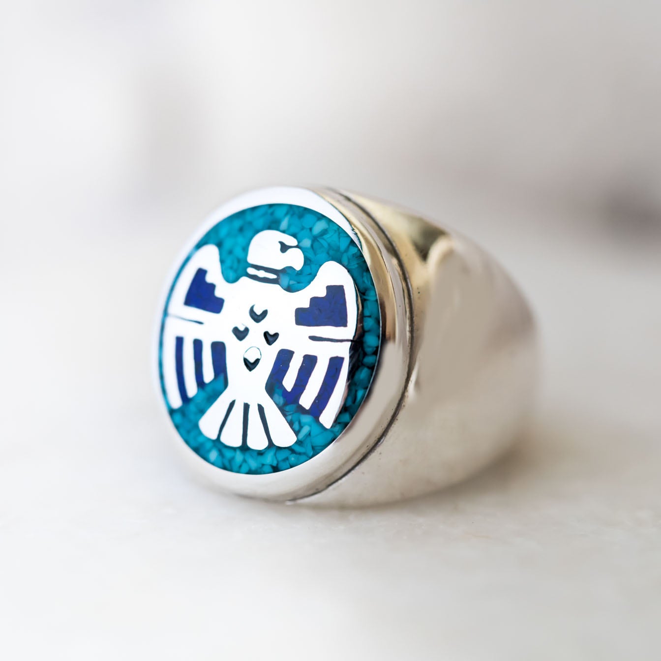 Turquoise thunderbird sale ring