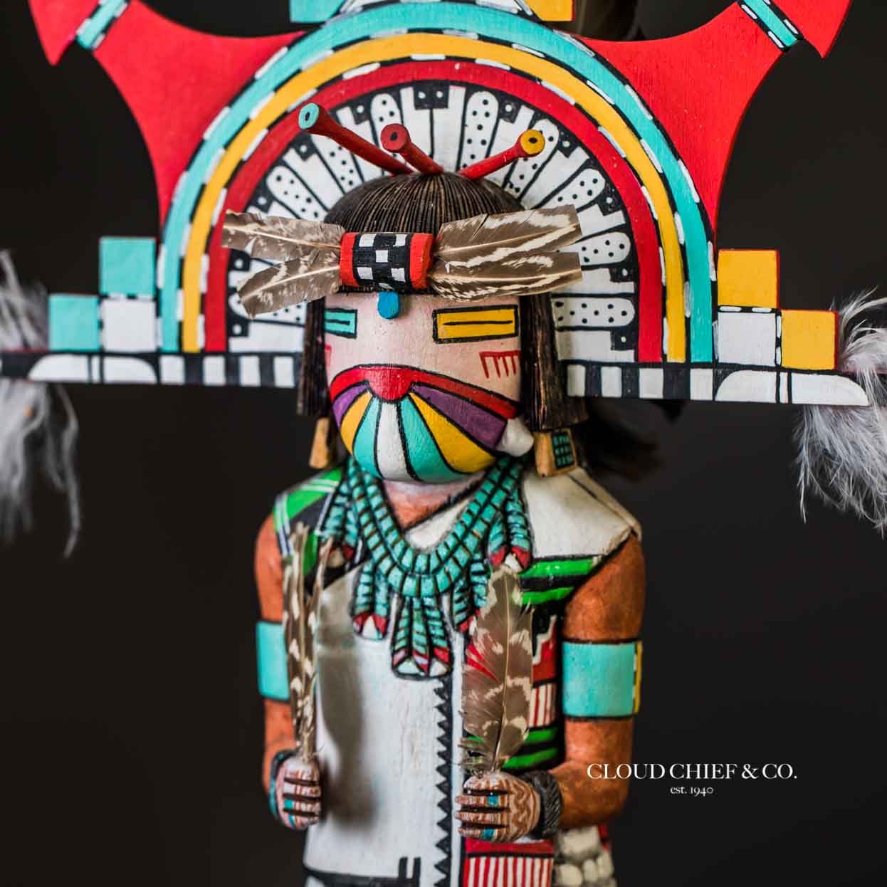 Regina Naha - Hopi Contemporary Koyala Kachina Wearing